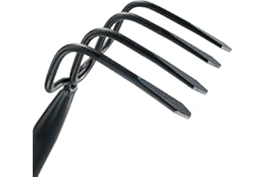 Colwelt 4 Tines Garden Cultivator Rake 150cm, Hand Tiller Garden Tool with Sharp Forged Steel Head, Cultivators for gardening with Long handle, Garden Tiller for Digging Loosening Weeding