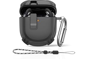 MOWYEOK Etui z zamkiem bezpieczeństwa, kompatybilne z Bose QuietComfort Earbuds II 2022, lekkie i odporne na uderzenia twarde etui z karabińczykiem i sznurkiem zapobiegającym zgubieniu, do akcesoriów