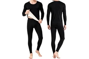 ANYOUI Men's Thermal Underwear Set Shirt Pants Long Johns,Soft Fleece Lined Base for Cold Weather Thermal Underwear for Men Long Sleeve Pajama Top & Bottom Set
