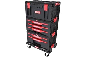 Qbrick Ensemble de tiroirs sur Plateforme à roulettes Qbrick System Pro Drawer Workshop Set 2 – Ensemble d'outils Complet – Grande mobilité – Conception Fonctionnelle – Accès Facile aux Outils