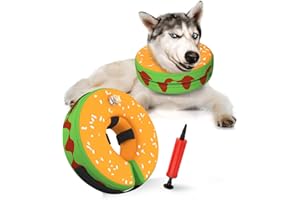 LAKWAR Collare gonfiabile di protezione per animali, collare gonfiabile lavabile di protezione per cani e gatti (XL)