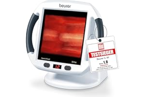 ‎BEURER Beurer IL 50 Infrarot-Wärmestrahler, Medizinprodukt mit wohltuender Wärme zur Anwendung bei Erkältung und Muskelverspannung, Infrarotlampe mit 300 Watt und stufenlos verstellbarem Schirm , Weiß