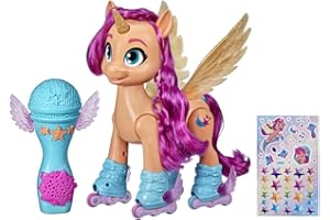 MONOPOLY My Little Pony A New Generation - Sunny Starscout Canta y Patina - Juguete de 22,5 cm a Control Remoto, 50 reacciones, Luces y música en español