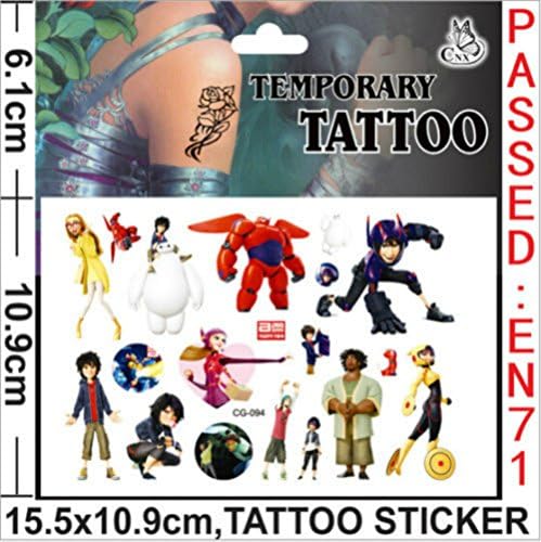 VB© Baymax Big Hero 6 Selection of Temporary Tattoos (Passed EU Safety Regulations) - Great for Childrens Kids Party Parties - Safe and Easy to Use - Same Day Dispatch for Next Day Delivery - From Very Bazzar