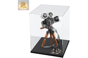 ELEPURE Vitrina Expositora para Colecciones para Lego Cámara Disney 43230 para Pop Mart Labubu Monsters Fall In Wild para Molly 400%, Expositor Cajas de Metacrilato Transparente Acrílica, Negro 25x25x40cm