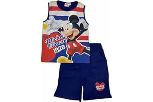 arlis Ensemble T-Shirt avec Short Mickey Disney l'image est imprimée à l'avant Col Rond. Matière: 100% Coton