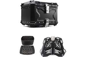 WNANCH Monolock Baúl, 28-100 litros de Volumen, Universal baúl de Moto, Topcase Maletero de Moto con Candado de Seguridad Impermeable (Size : C-65L)