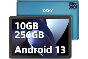 ‎XGODY XGODY Tablet 10 Zoll Android 13 Tablet PC mit 2,4G/5G WLAN Octa-Core 1,8Ghz | 10 GB RAM + 256 GB ROM (TF 1TB) | FHD |5+13MP Kamera | 7000 mAh | Bluetooth 5.0, Blau