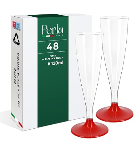 Huiyoulan 25 Pezzi Flute Plastica con Bordo Dorato, 150ml Flute da Champagne in Plastica, Calici da Vino, Calice Trasparente Elegante Impilabile, Perfetto per Feste, Matrimoni, Compleanni