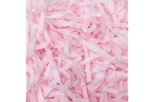 UCLEVER Shredded Tissue Paper for Gift Boxes Stuffing 200g Hampers Filling and Packaging Filler, Soft Shreds Raffia Paper (Pink)