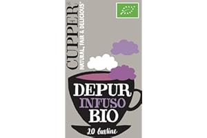 CUPPER Depur Infuso Biologico con Ibisco, Ortica e Liquirizia, Tisana Depurativa con Ingredienti Naturali, Gusto Rinfrescante, Filtri 100% Biodegradabili, Confezione da 20 Bustine