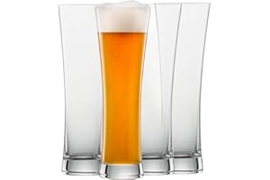 SCHOTT ZWIESEL Weizenbierglas Beer Basic 0,5 l (4er-Set), geradlinige Weizengläser für Weizenbier, spülmaschinenfeste Tritan-Kristallgläser, Made in Germany (Art.-Nr. 130007)