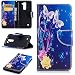 Produktbild LG K8 Hülle Leder Flip Case Schmetterling Blumen Muster, LG K8 / K7 Lederhülle Protective Cover Ledertasche Handyhülle Wallet Brieftasche Tasche Schutzhülle mit Kartenfach Standfunktion, Blau