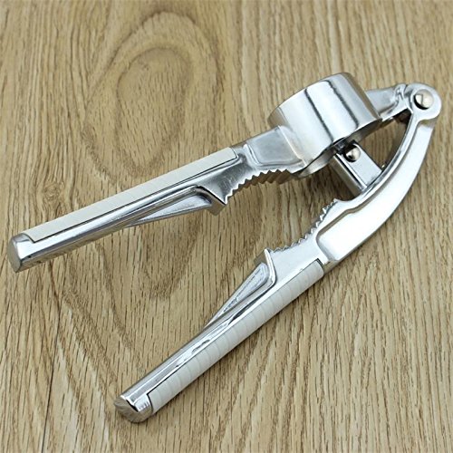 HelpCuisine Premium qualität (2 in 1) Knoblauchpresse + Nussknacker Nussöffner knoblauchpresse knoblauchschneider knoblauchschäler knoblauchreibe knoblauchwürfler ingwerpresse garlic press edelstahl, Zink presse Mehrzweck Küchengerät mit Knoblauchpresse und Nussknacker Nussöffner Funktion, professionelle küchenhelfer aus hochwertigem rostfreien Edelstahl, Zink, vernickelt, langlebig, rutschfest ergronomischer griff, spülmachinefest - 2