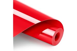 Artcut Plotterfolie Textil, Plotterfolie 30.5 * 365cm, Vinylfolie Plotter für Stoff, Transferfolie Plotter für DIY T-Shirt, Plotterfolie Vinyl - Leicht zu schneiden und zu entgittern, Rot