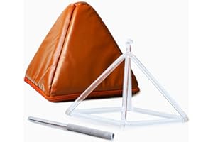 TOPFUND 6 inch Crystal Singing Pyramid with Artificial Leather Carrying Case and Quartz Suede Mallet