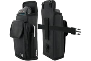 ‎MOBILIS Mobilis Holster Mobile Computer/Scannertasche mit Gürtel, Beinschlaufen und Tasche - Größe L (Max. Gerätegröße 8,5 x 14,5 x 2 cm), Schwarz