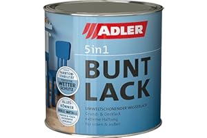 ADLER 5in1 Buntlack für Innen und Außen - Matt - 125 ml - Wetterfester Lack und Grundierung für Holz, Metall & Kunststoff, RAL9016 Verkehrsweiß