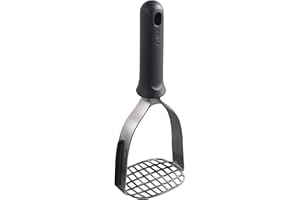 Zyliss Potato Masher, Robust Stainless Steel with Sustainable Wheat Straw Handle for Mashing Potato, Vegetables Garlic, Dishwasher Safe, Includes Scraper