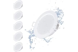 Spots LED Encastré, Extra Plat, bapro Encastré Lampe Plafonnier Plat Rond 4000K, 6W 600lumen, 230V Spot Encastrable, IP44 éclairage Plafond Pour Salle de Bain, Cuisine, Salon - Lot de 6 (Blanc Neutre)