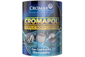 ARA CHOICE CROMAR Cromapol Acrylic Roof Coating – Mid Grey Fibre Reinforced Liquid Acrylic Waterproofing Solution | 1 KG