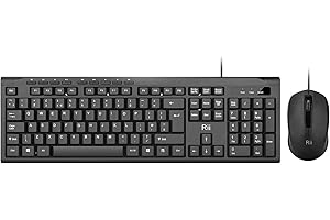 Rii Keyboard and Mouse Set,USB Wired Keyboard and Mouse Combo for PC Business Office Usage-1 Pack