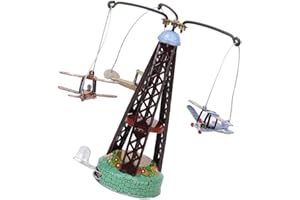 Inzopo Vintage Wind-up Rotated Airplane Collectible Tin toy for Adult