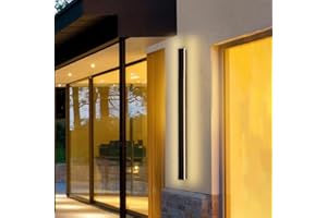 ‎AOEH Lange Villa Wandleuchte Schwarz Wasserdicht IP65 Aluminium Acryl Außen LED für Gärten, Terrassen, Schlafzimmer, Wohnzimmer Innen, 80cm/25w, Warm Light
