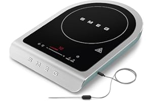 SMEG 1800W Portable Induction Cooker – Collezione Collection | Single-Burner Induction Hob with Probe, 9 Power Levels + Boost, Touch Controls — Travel/RV/Compact Kitchen-Jade