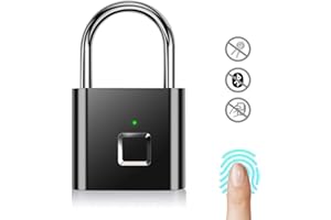 AICase Lucchetto con impronta digitale, serratura ricaricabile USB di sicurezza Keyless di sicurezza impermeabile IP67 per uso interno ed esterno
