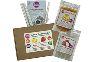 BUBBLE HEAVEN Fruity Mango with Lychee Popping Bobas Bubble Tea Kit 3 to 6 Drinks