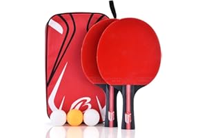 WALLFIRE Raquette de ping-Pong Boliprince Ping Pong Paddle à 2 Joueurs avec 3 balles pour Les Joueurs possédant Une poignée de Main tremblante