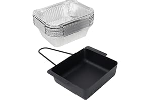 BBQration Universal Grease Pan for Nexgrill 720-0830X 720-0830H 720-0888 720-0888S 720-0896B 720-0896 Cuisinart CGG-7400, Grease Catcher with 15-Pack Aluminum Drip Liner for Nexgrill Replacement Parts
