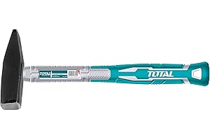 Total - Mechanical Hammer | Forged Steel Head | Professional Carpenter Tool | Comfortable Fiber Handle | Heavy Duty for Home Repairs | Includes Pincers & Pliers, Multicoloured, 200g, Steel