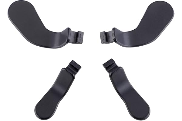 eXtremeRate 4 pcs Palettes Métalliques en Acier Inoxydable pour Xbox One Elite/Elite Series 2/Elite 2 Core Manette, Noir