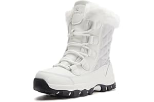 HOBIBEAR Bottes d'hiver pour fille garçon Bottes de neige pour enfant avec doublure chaude