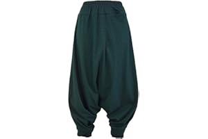 GURU SHOP Afghani spodnie, haremki, spodnie pludowe, pompki, spodnie alladynki, damskie, zielone, bawełna, rozmiar: 38