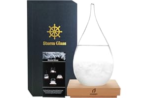 F FOXKEY Storm Glass, Weather Station Decorative Indoor Barometer Glass, Weather Predicting Water Drop Weather Forecaster Tool for Home and Room Desktop Decoration, Thanksgiving Day (XL)