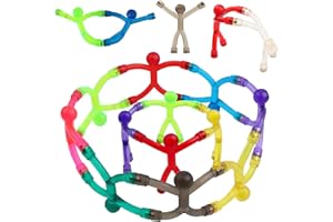 CYZBL 12Pcs Mini Flexible Magnetic Men With Storage Box - Colorful Rubber Stress Relief Toys for Kids and Refrigerator Decoration