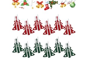 REFORUNG 12 Pz Portaposate Albero di Natale Portaposate in Feltro Natalizio 17*21cm Rosso e Verde Portaposate di Natale Borsa per Posate Albero di Natale per Cucchiaio, Forchetta