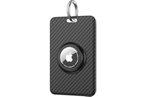 SPGUARD Airtag Card Holder for Tesla, Key Card Case Anti Scratch with Airtag Holder & Protective Film, Key Card Holder with Multi Key Rings, Slim Black(1 Pack)