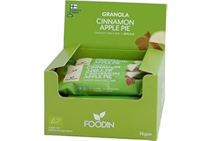 ‎FOODIN FOODIN Müsliriegel, Nussmischung, 12er-Pack, Süßes & Snacks, 100% Bio, Glutenfrei und milchfrei für gesunde Snacks - Apfel Zimt (12 x 40g)