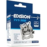 EDISION Universal Antenna Socket TVT-300, TV-R-Sat Pass-Through Socket Recessed 3 Connectors, Suitable for Sat DVB-S2, Unicab