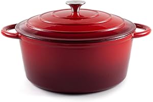 Hanseküche Żeliwny garnek emaliowany, 26 cm, 4,7 l – wysokiej jakości garnek do pieczenia chleba, brytfanna z pokrywką, garnek do gotowania, garnek do pieczenia, garnek żeliwny, garnek do grillowania,