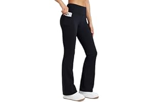 WILLIT Thermo Leggings Damen Winter Gefütterte Fleece Sporthose Yogahose Warm Sport Leggings Laufhose Bootcut Hose High Waist mit Taschen