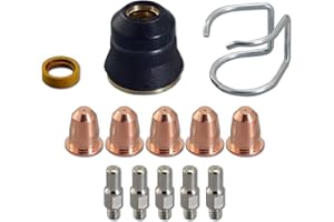 RIVERWELD 13pcs Torche Découpeur Plasma S25 S45 Accessoire Kit PR0110 Electrodes PD0116-08 Buse Guide de l'entretoise Bouchon de Retenue Diffuseur de Gaz CV0010