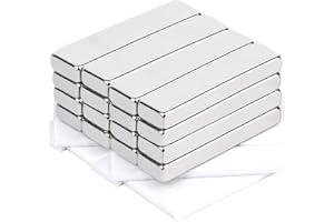 KEUKENKET Lot de 16 aimants puissants en néodyme - 40 x 10 x 5 mm - Extra puissants et plats - Aimants puissants - Pour tableau magnétique, armoire de cuisine, réfrigérateur rectangulaire