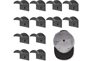 MEYDLL Crochets de Chapeaux Support Mural, 12 Pièces Adhésifs Crochets Muraux pour Chapeaux Support pour Casquettes de Baseball, Sac à Main, Écharpes