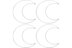 PATIKIL 8 Zoll Mond Traumfänger Ringe, 4 Stück Metall Weihnachten Makramee Kranz Blumenring Reifen für Zuhause Auto DIY Handwerk Hochzeit Wanddekoration, Silber