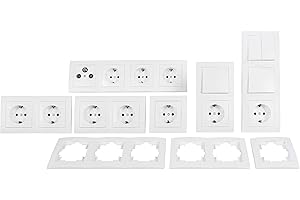 MC POWER Juego de interruptores y enchufes Flair «Komfort», 23 piezas, color blanco